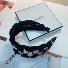 BLACK MIX WHITE FABRIC HAIRBAND 832194