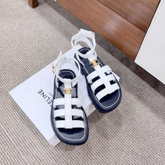 LYMPIA GLADIATOR SANDAL IN CALFSKIN WHITE