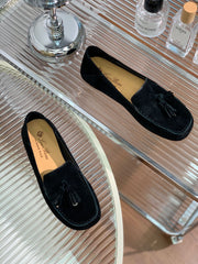 LP DOT SOLE WALK LOAFERS BLACK SUEDE