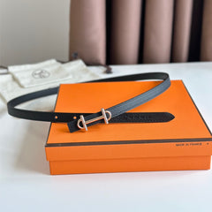 HM GAMMA BUCKLE & REVERSIBLE BLACK LEATHER STRAP 13MM COPPER HARDWARE