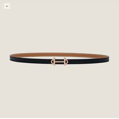 HM GAMMA BUCKLE & REVERSIBLE BRONZE BROWN AND BLACK LEATHER STRAP 13MM COPPER HARDWARE