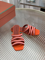 LP SPRIGHTLY CHARMS FLAT SANDAL BURNT ORANGE CALFSKIN