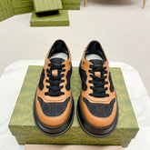 GG TRAINER BLACK AND TAWNY CALFSKIN