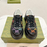 GG TRAINER BLACK CALFSKIN WITH PATTERN
