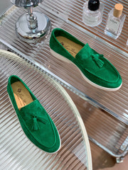 LP SUMMER WALK TASSELS LOAFERS DARK GREEN SUEDE