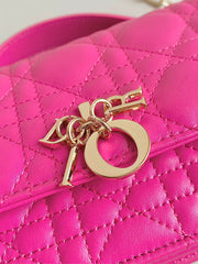 MICRO LADY 12 BAG IN HOT PINK LAMBSKIN