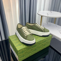 GG SNEAKER FLATFORM OLIVE GREEN CANVAS