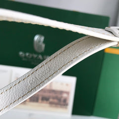 CONTI POUCH 24 IN WHITE LAMBSKIN AND GOYARDINE CANVAS