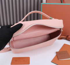 EXTRA BAG L27 IN BLUSH PINK GRAINED CALFSKIN WITH SILVER HARDWARE
