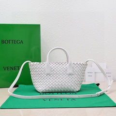 Mini Cabat 20cm White Lambskin Ghw