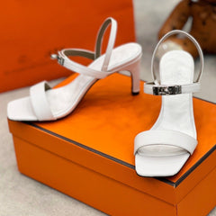 Glamour 75 Sandal White Leather