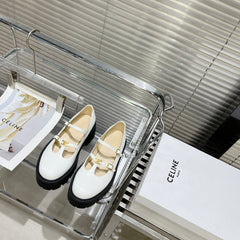 HIGH FLAT SANDALS WITH DOUBLE STRAP-DESIGN LEATHER WHITE