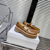 HIGH FLAT SANDALS WITH DOUBLE STRAP-DESIGN LEATHER CARAMEL BROWN