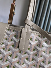 SAINT LOUIS PM 34 IN GREY MIX GREEN GOYARDINE CANVAS AND CALFSKIN