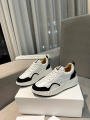 NAMA SNEAKER IN WHITE LAMBSKIN AND BLACK SUEDE