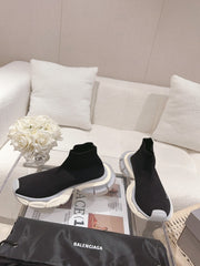 BALENCIAGA 25S SPEED TRAINER SNEAKERS 55 MM IN BLACK KNIT STYLE 4