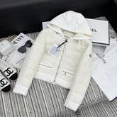 MONCLER 25S TWEED DOWN HOODED JACKET 256