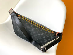 LV 25S BUMBAG 37 IN BLACK AND YELLOW COATED MONOGRAM CALFSKIN
