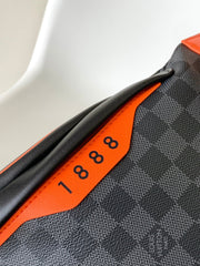 LV 25S BUMBAG 37 IN BLACK AND ORANGE COATED MONOGRAM CALFSKIN