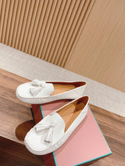 LP DOT SOLE WALK LOAFERS WHITE DEERSKIN