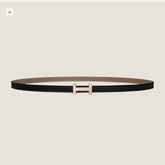 HM FOCUS BUCKLE & REVERSIBLE BLACK AND CAMEL BROWN LEATHER STRAP 13MM COPPER HARDWARE