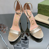 GG 105 HIGH HEEL SANDAL METALLIC GOLD LAMBSKIN