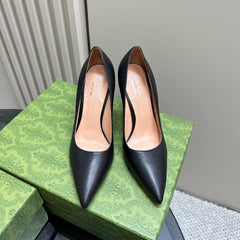 GG 105 BASIC HIGH HEEL BLACK LAMBSKIN