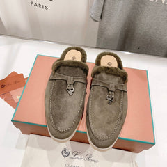 LP CHARMS WALK BABOUCHE LOAFERS ASH BROWN FLEECE
