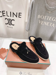 LP CHARMS WALK BABOUCHE LOAFERS BLACK FLEECE