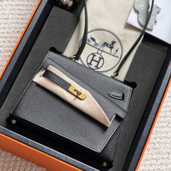KELLY DESORDRE 20 IN BLACK EPSOM LEATHER WITH GOLD HARDWARE