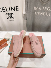 LP CHARMS WALK BABOUCHE LOAFERS PASTEL PINK SUEDE