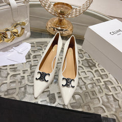HIGH-HEELS 5 CM IN WHITE CALFSKIN