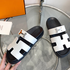 Chypre Sandal White Leather