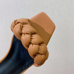 BALMAIN 25S ANKLE STRAP HIGH HEEL 95MM IN BROWN CALFSKIN