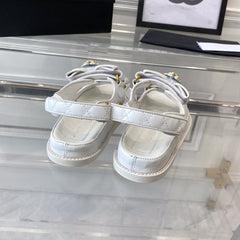 cc dad sandals white lambskin