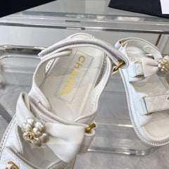 cc dad sandals white lambskin