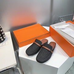 Lena Mule Black Denim