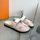 Chypre Canvas Sandal White Pink Leather