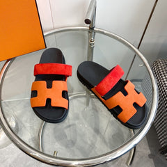 Chypre Sandal Orange Chapas / Red Suede