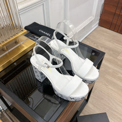 SANDALS leather satin white