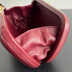 KNOT 19 IN BURGUNDY RED CROCODILE PATTERN CALFSKIN