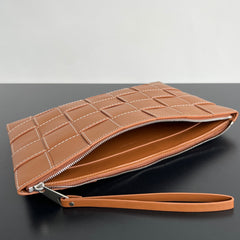 LARGE CASSETTE POUCH 35 IN BURNT SIENNA CALFSKIN