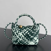 MINI TOSCA 20 IN WHITE MIX GREEN CALFSKIN