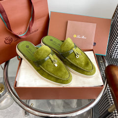 LP CHARMS WALK BABOUCHE LOAFERS CHARTREUSE SUEDE