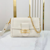 DAUPHINE SOFT MM 24 IN WHITE SMOOTH LAMBSKIN GOLD HARDWARE