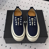 LACELESS SNEAKERS PLATFORM IN DENIM BLUE CANVAS