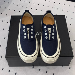 LACELESS SNEAKERS PLATFORM IN DENIM BLUE CANVAS