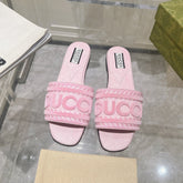 GG Interlocking double G hollow slippers PInk Rose