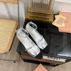 Sandal Ballets Silver Sheepskin