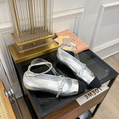 Sandal Ballets Silver Sheepskin